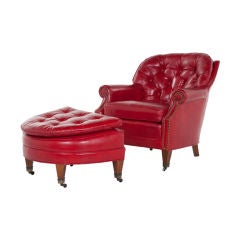 Vintage Leather Club Chair & Ottoman
