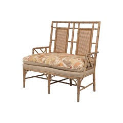 Vintage Faux Bamboo Settee