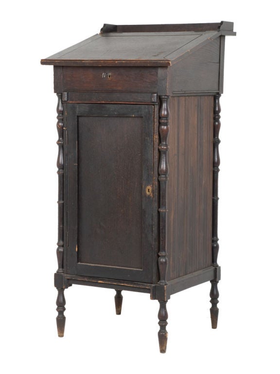 Antique wood podium.