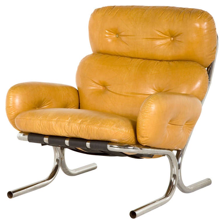 Vintage Leather Lounge Chair at 1stDibs