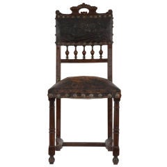Antique Leather Dining Chair