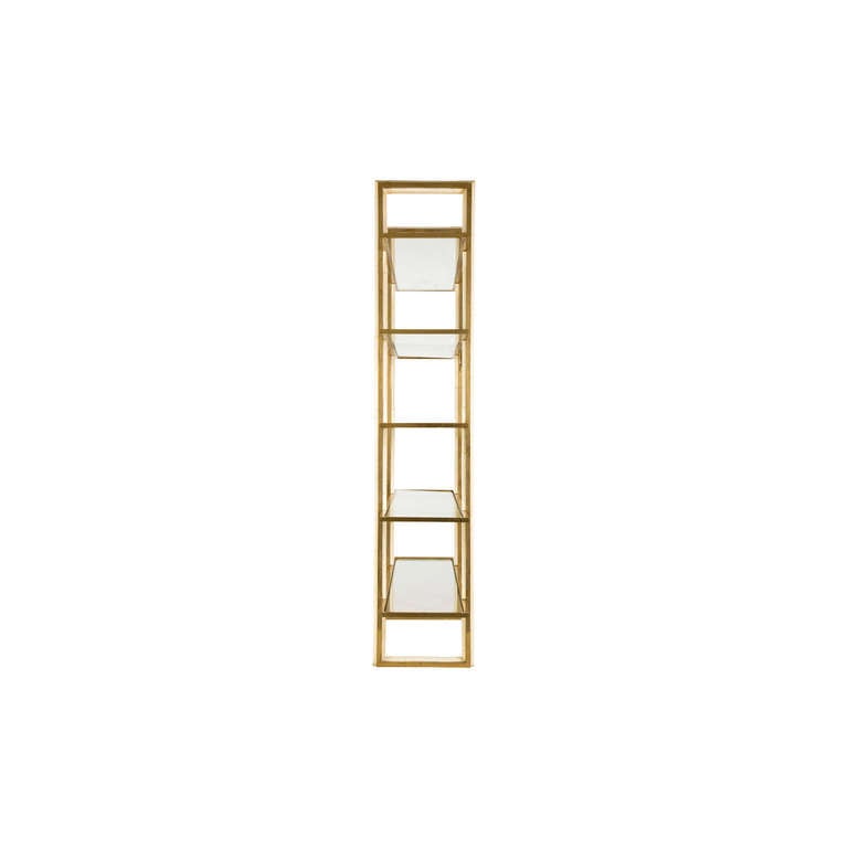 French Vintage Brass & Wood Etagere