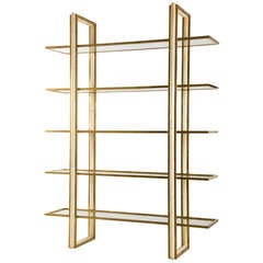 Vintage Brass & Wood Etagere