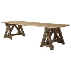 Vintage Industrial Trestle Table