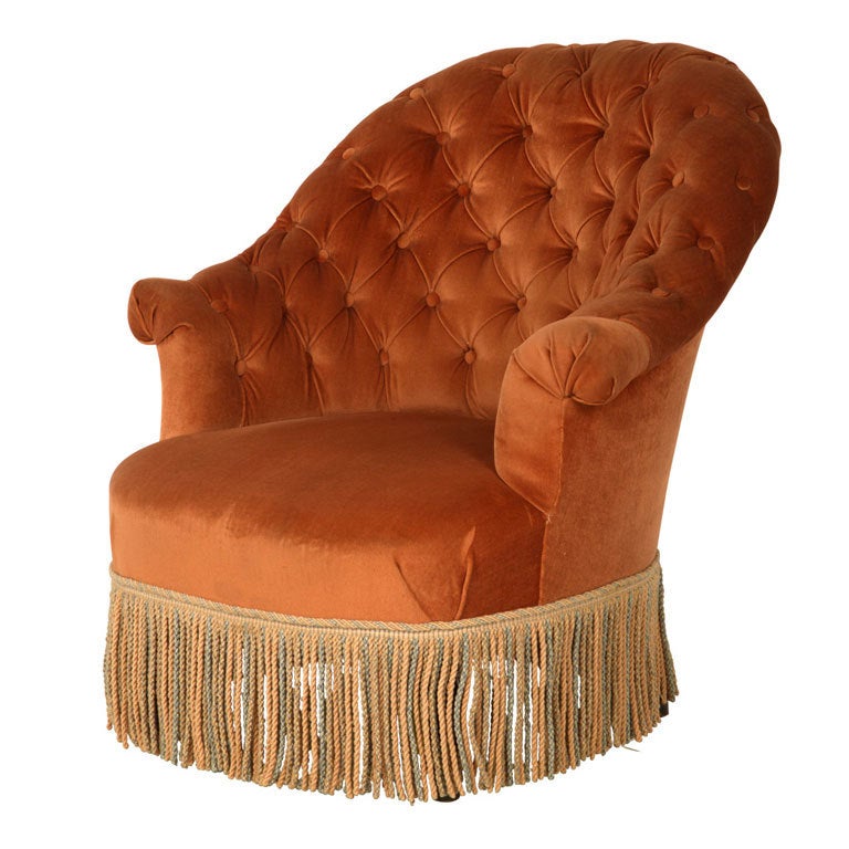Antique Velvet Tufted Chair at 1stDibs vintage velvet tufted chair