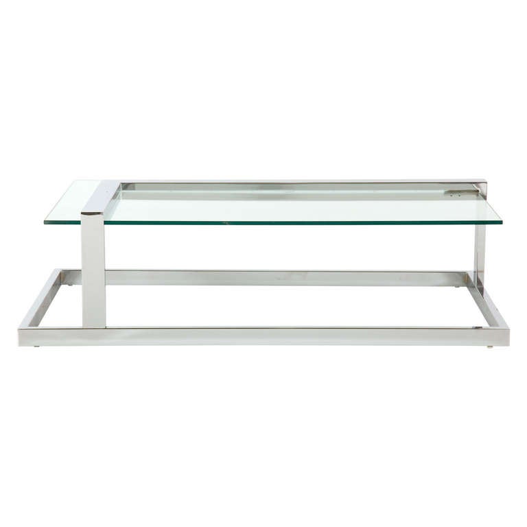 Vintage Chrome Cantilever Coffee Table