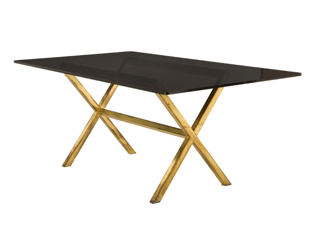 French Vintage Brass Dining Table