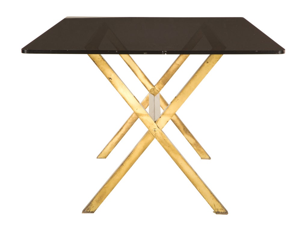 Vintage Brass Dining Table In Distressed Condition In Chicago, IL