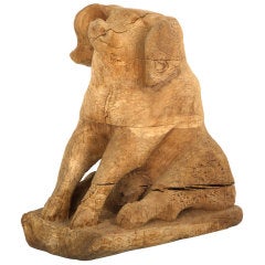 Antique Carved Wood Pig