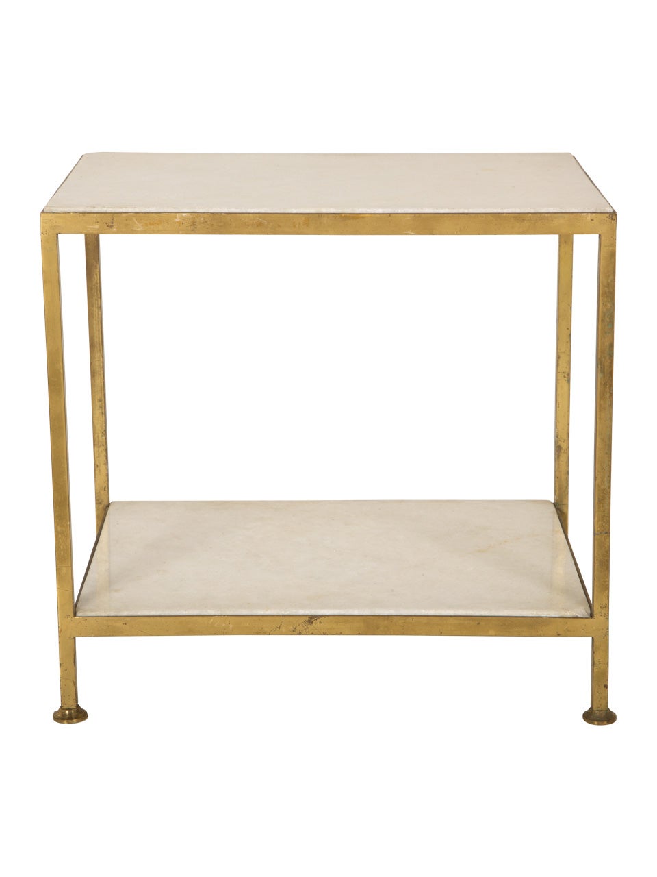 Vintage Brass & Marble Side Table