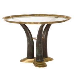 Vintage Metal Faux Horn Table