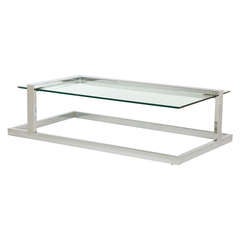 Vintage Chrome Cantilever Coffee Table