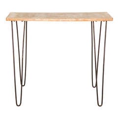 Vintage Cerused Hairpin-Leg Table