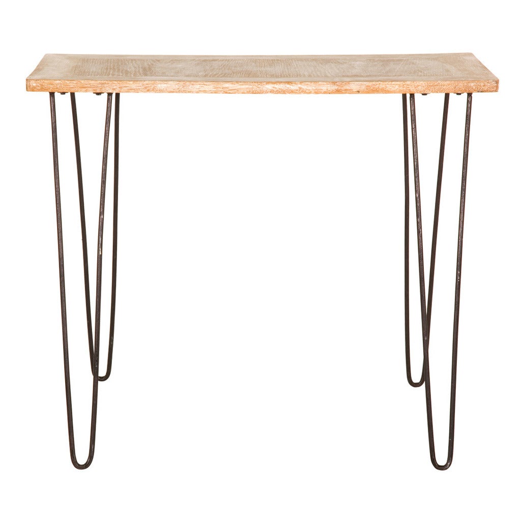 Vintage Cerused Hairpin-Leg Table