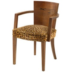 Vintage Leopard Velvet Armchair
