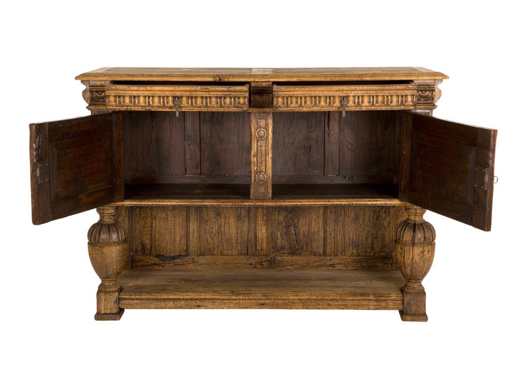Belgian Antique Carved Sideboard