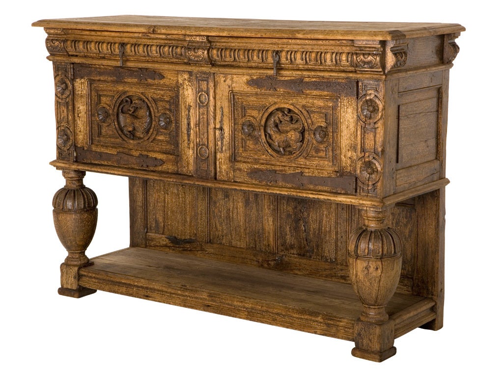Hand-Carved Antique Carved Sideboard