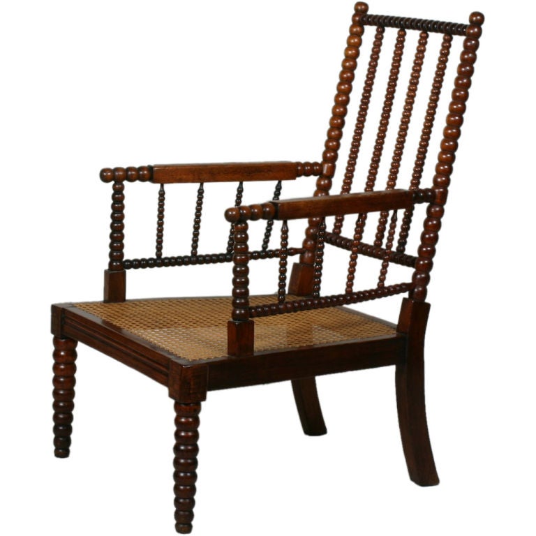 Grained beech bobbin chair For Sale