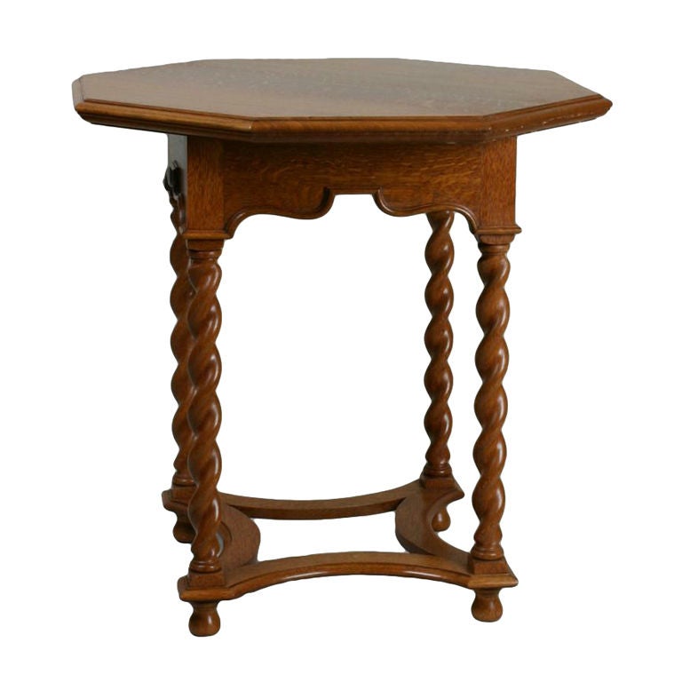 Octagonal Oak Table For Sale at 1stDibs