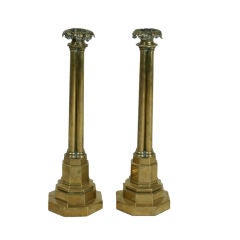 Antique Pair of Brass Lamps