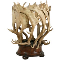 Antique Antler and oak stick stand