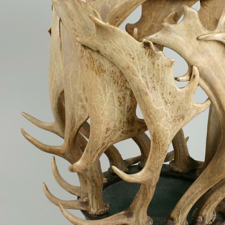 Antler and oak stick stand