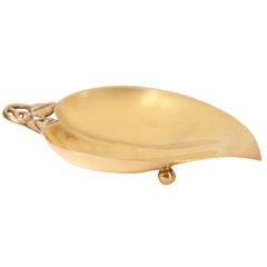 Tiffany & Co. Gold-Wash Sterling Leaf Dish