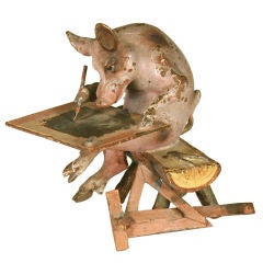Antique Vienna Bronze "Draftsman Pig"