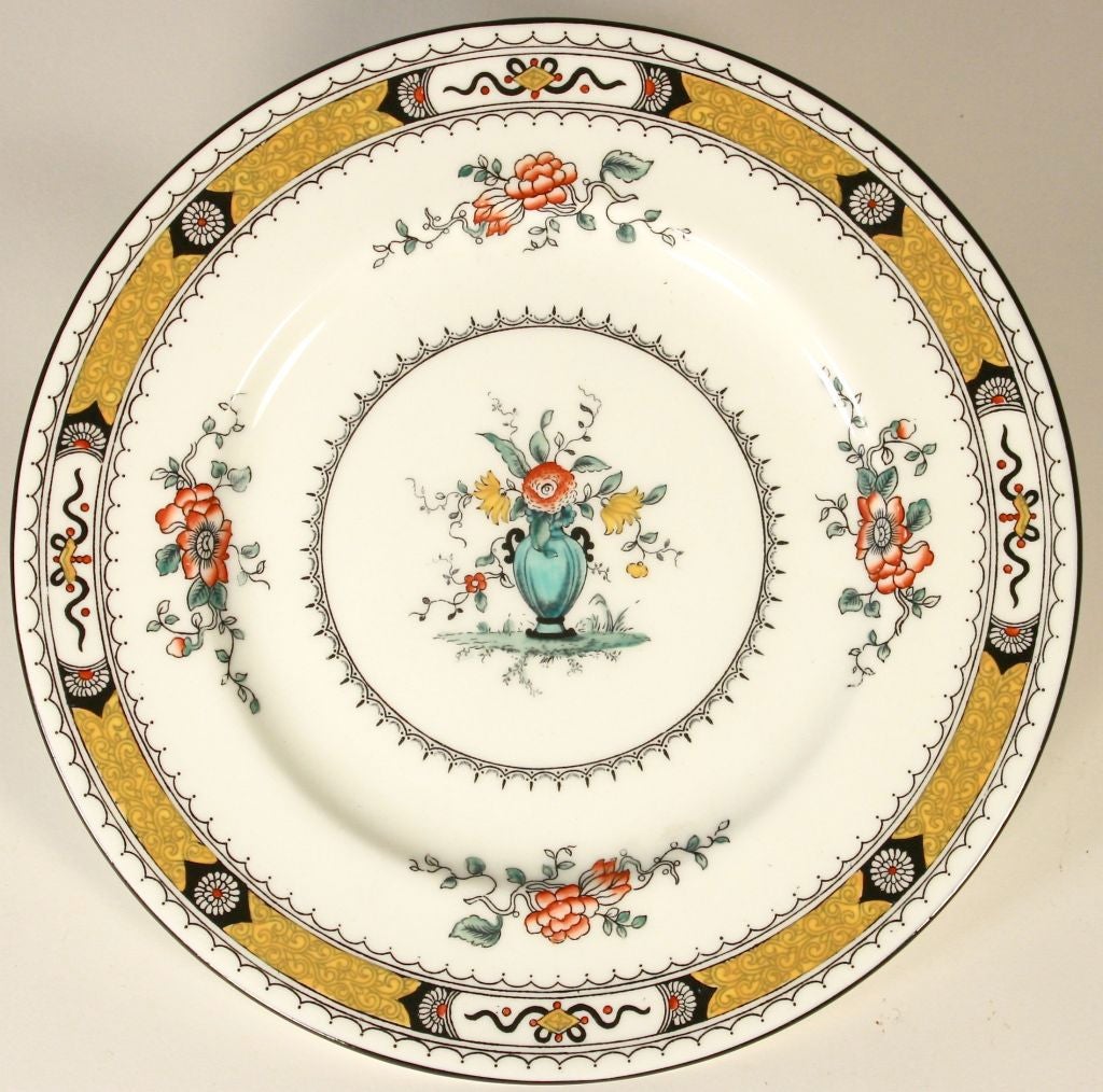 We offer these ten beautiful porcelain dinner plates, made by Coalport of England. In the 