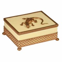 Porcelain 
Brass "Gecko" Box