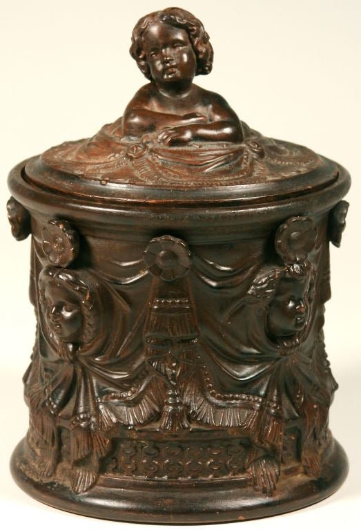 Victorian Glazed Terracotta Biscuit Box
