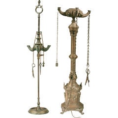Antique Pair of Victorian Oil Lamps