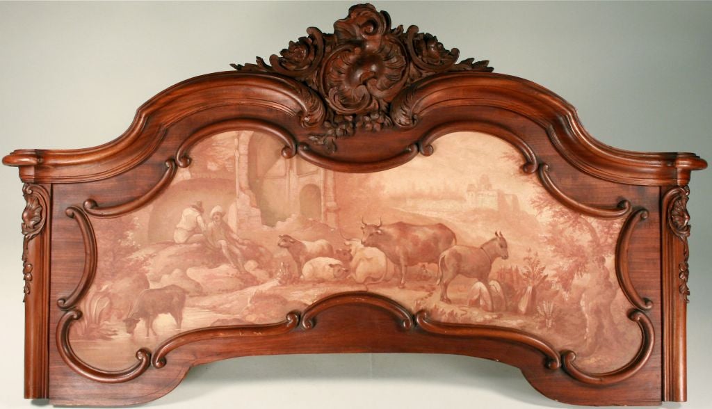 French Carved & Painting Painted Panel, Wall Hanging
