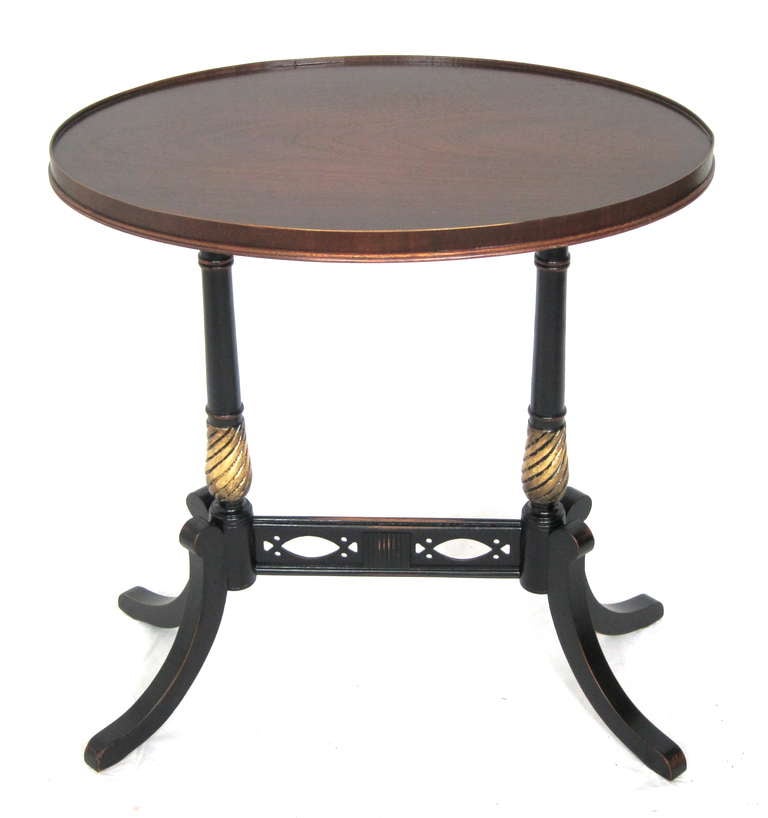 Pair of 1940s Wooden Oval Side Tables