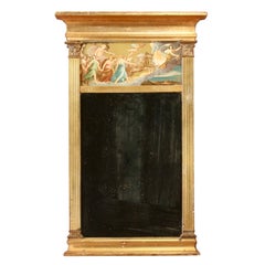 Antique Small Neoclassical Gilt Trumeau Mirror
