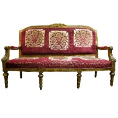 Antique 19th C. Gilt upholstered Settee- New Orleans-