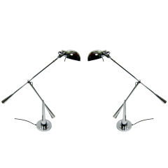 Pair of Equilibrium Chrome  Table Lights