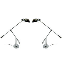 Pair of Equilibrium Chrome  Table Lights