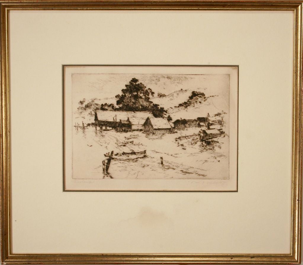 Davis F. Schwartz Etching - "China Camp"