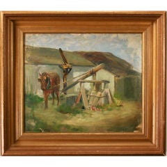 Albert Rosenthal Oil on Canvas - The Sorghum Grinder