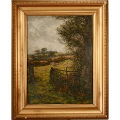 Antique 19th Century English Oil - "The Hayfield"