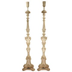 Pair of Carved Rococo Floor Lamps