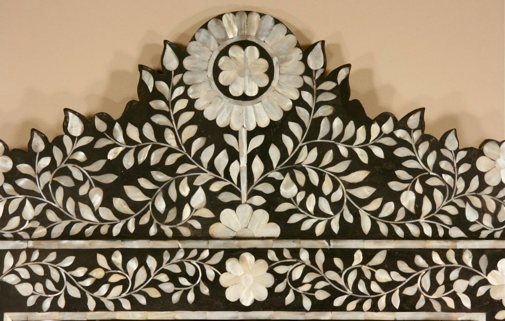 20th Century Large Anglo-Indian Mother-of-Pearl-Inlaid Mirror
