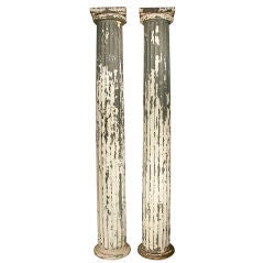 Pair of Galvanized Metal Doric Columns