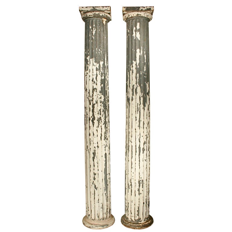 Pair of Galvanized Metal Doric Columns
