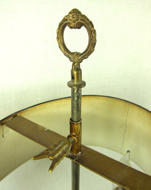 30s-40s French Yellow Painted Hand-stenciled Toile Lamp 1