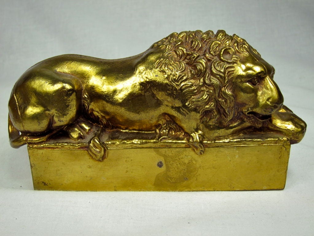 Bronze Pair Of Antonio Canova (copy) Lion Book Ends