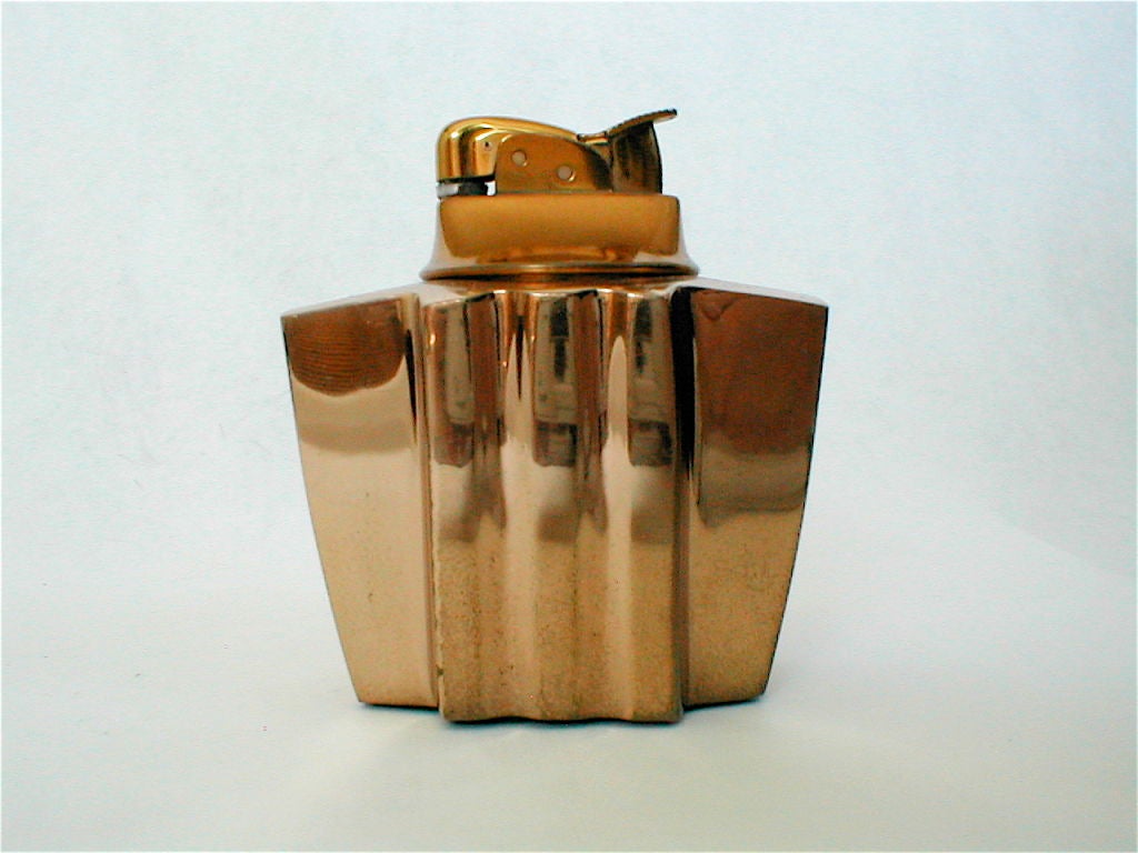 Bronze Mid-Modern Three-Piece Coffee Table Smoking Set