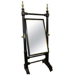 Empire Black & Gold Huge Double Sided Partners Dressing Floor Mirror- wheels