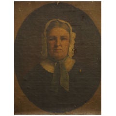 Antique 19th Century Oil Portrait of a Lady, 19th Century American